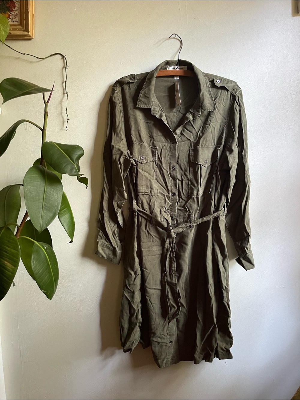 Anthropologie Cloth & Stone Green Army Dress